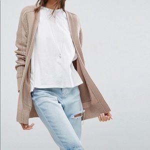 ASOS Ultimate Chunky Knit Cardigan in Mauve